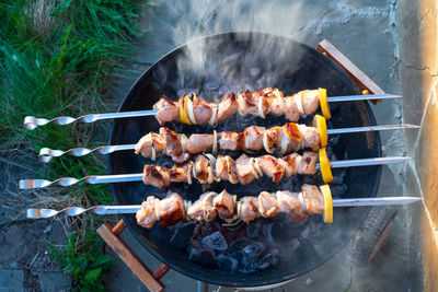 Vegetables on barbecue grill