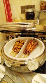 Close-up of food on table