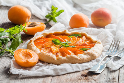 Close-up of breakfast on table