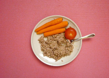 Directly above shot of breakfast served in bowl