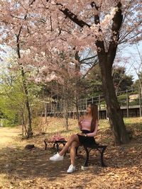 Woman sitting on bench