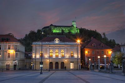 The imposing ljubljana castle overlooking the capital of slovenia