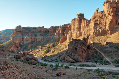 Rock formations on landscape