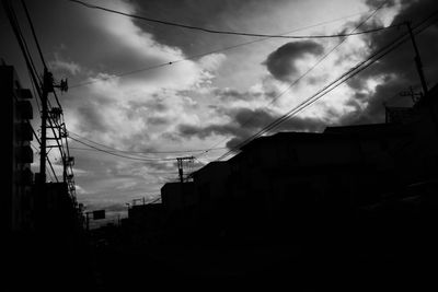 Low angle view of building against cloudy sky