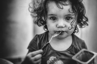 Close-up portrait of cute girl