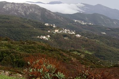 Scenic view of mountains against sky