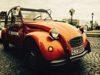 Parking lot against sky