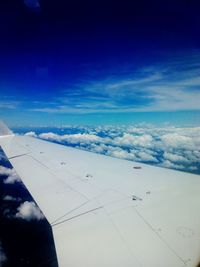 Aerial view of clouds over blue sky