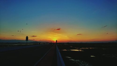 View of sea against sky during sunset