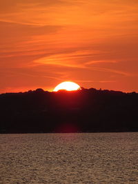 Scenic view of sunset over sea