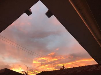 Low angle view of sky during sunset