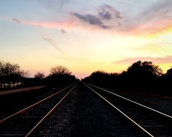 Railroad track at sunset