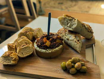 Close-up of food on table