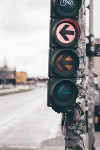 Close-up of road signal