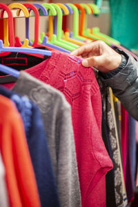 Low section of boy on display at store