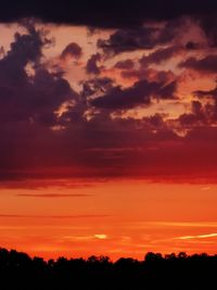 Scenic view of dramatic sky during sunset