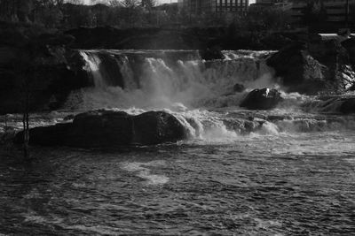 Scenic view of waterfall