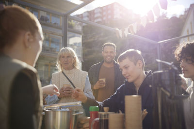 People having meal outdoor