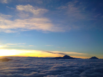 Scenic view of cloudscape against sky during sunset