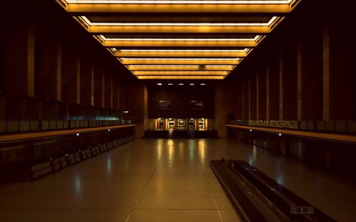 Interior of empty subway