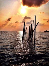 Scenic view of sunset over sea