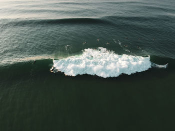 High angle view of sea waves