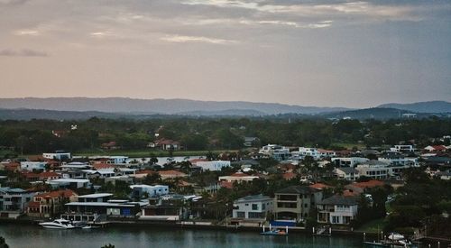 High angle shot of townscape