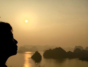 Scenic view of sunset over sea