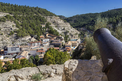 Panoramic shot of townscape against clear sky