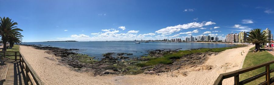 Scenic view of beach against sky