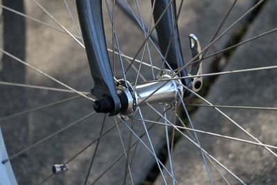 Close-up of bicycle wheel