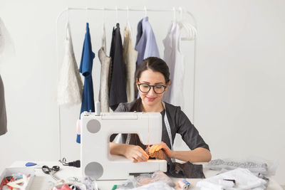 Portrait of woman working