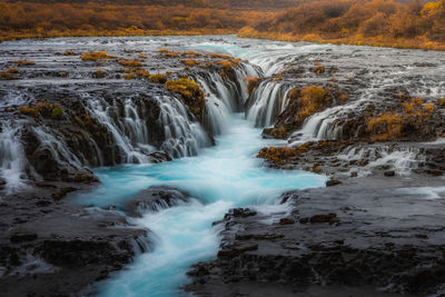 Scenic view of waterfall