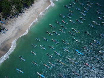 High angle view of beach