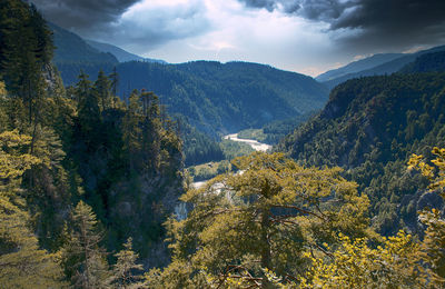 Scenic view of mountains against sky