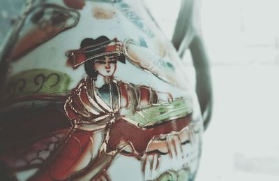 Close-up of ice cream in glass container