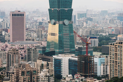 Aerial view of buildings in city