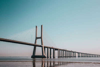 View of suspension bridge against sky