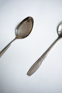 Close-up of spoon against white background