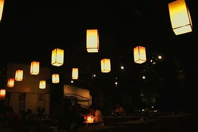 View of illuminated city at night