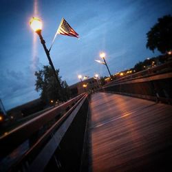 Illuminated street light at night