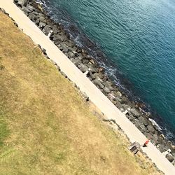 High angle view of beach