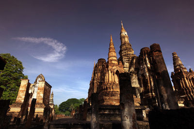 Low angle view of temple building against sky