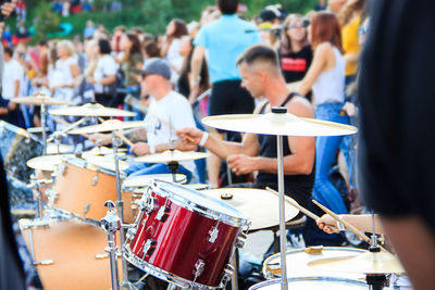 Group of people at music concert