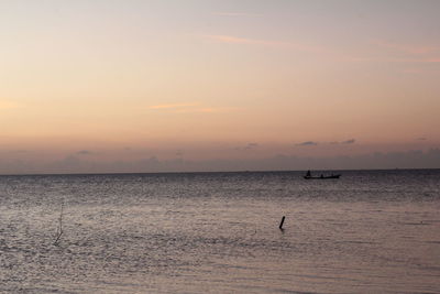 View of sea against sky during sunset