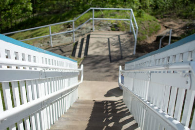 High angle view of footbridge