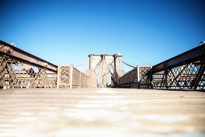 View of bridge against blue sky