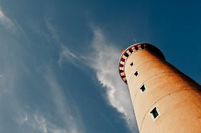 Low angle view of lighthouse against sky