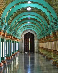 Interior of illuminated building