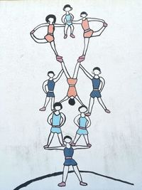 Shadow of people on street light